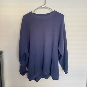Aerie Navy Waffle Knit Sweater